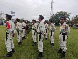Di Pangandaran, Anggota Linmas Diturunkan Untuk Pengamanan Nataru