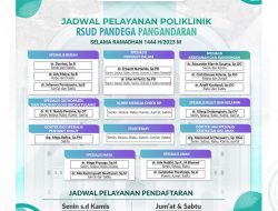 Ramadan 1444 Hijriah, Inilah Jadwal Pelayanan Kesehatan di RSUD Pandega Pangandaran