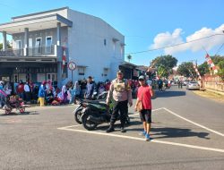 Unit Lalulintas Polsek Banjar Kolaborasi Pengamanan Jalan Santai