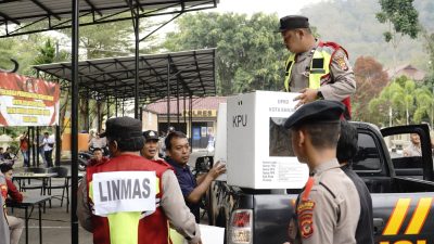 Jelang Pemilu 2024, Polres Banjar Simulasi Pengamanan Pam TPS