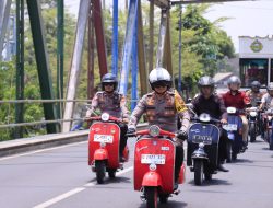 Kendarai Vespa, Kapolres Banjar Antar Purnawirawan Memasukin Masa Purnabakti