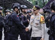 Kapolres Banjar Menerima Satuan Brimob Guna Tebalkan Pengamanan Pemungutan Suara