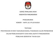Resmi! KPU Pangandaran Umumkan Jadwal Penyerahan Persyaratan Dukungan Pasangan Bacalon Perseorangan Pilkada 2024