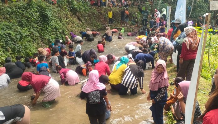 HUDANG! Ribuan Warga di Pangandaran Gebyar Ngobeng Balong