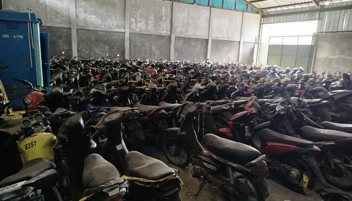 Penampakan Ratusan Kendaraan Bermotor Hasil Tilang Satlantas Polres Pangandaran