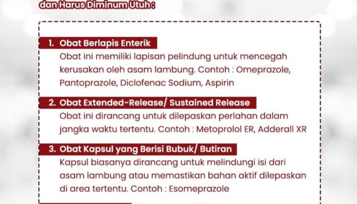 Inilah Jenis Obat yang Tidak Boleh Digerus