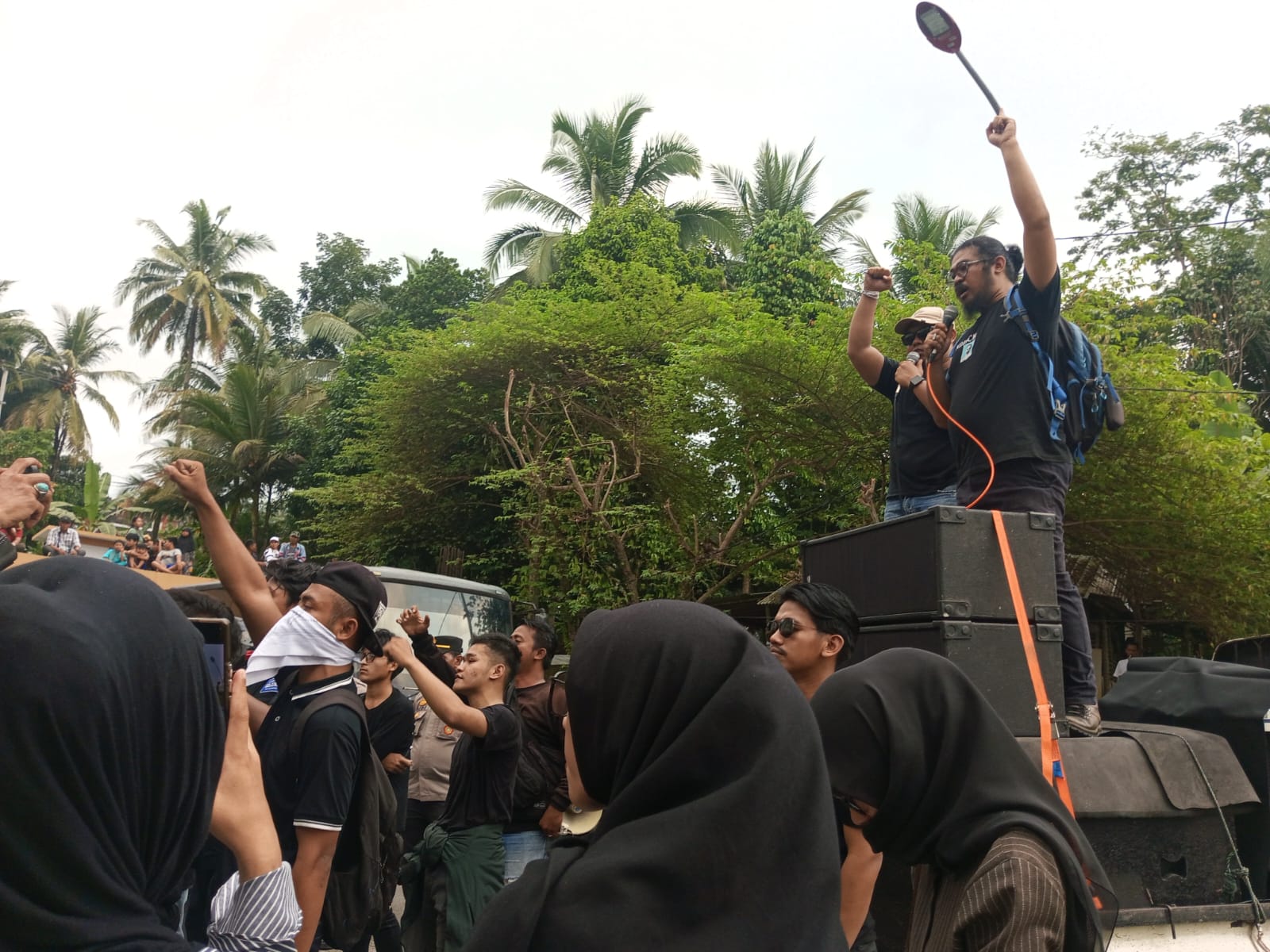 Saat orasi 100 hari kerja bupati dan wakil Bupati Pangandaran