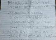 Geger, Warga Pangandaran Temukan Sepucuk Surat dari Suharman   ‎