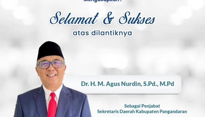 Manajemen RSUD Pandega Pangandaran Ucapkan Selamat atas Dilantiknya Agus Nurdin sebagai Pj Sekda