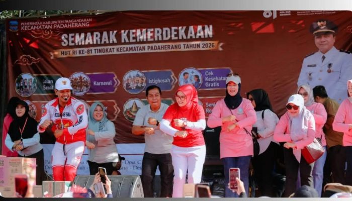 Ribuan Warga Tumpah ke Jalan, Kostum Unik Warnai Jalan Santai HUT RI ke-81 di Padaherang